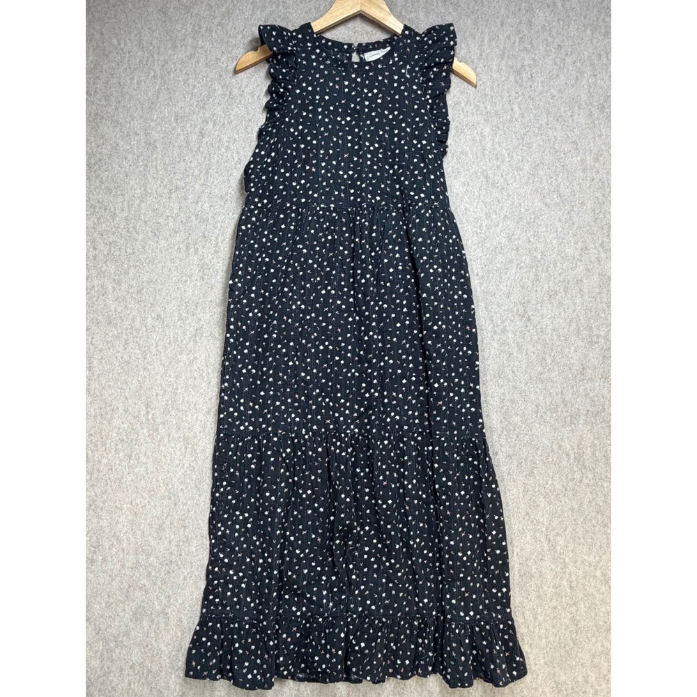 Universal Thread Maxi Dress Womens Small Black Floral Cottagecore Boho Prairie